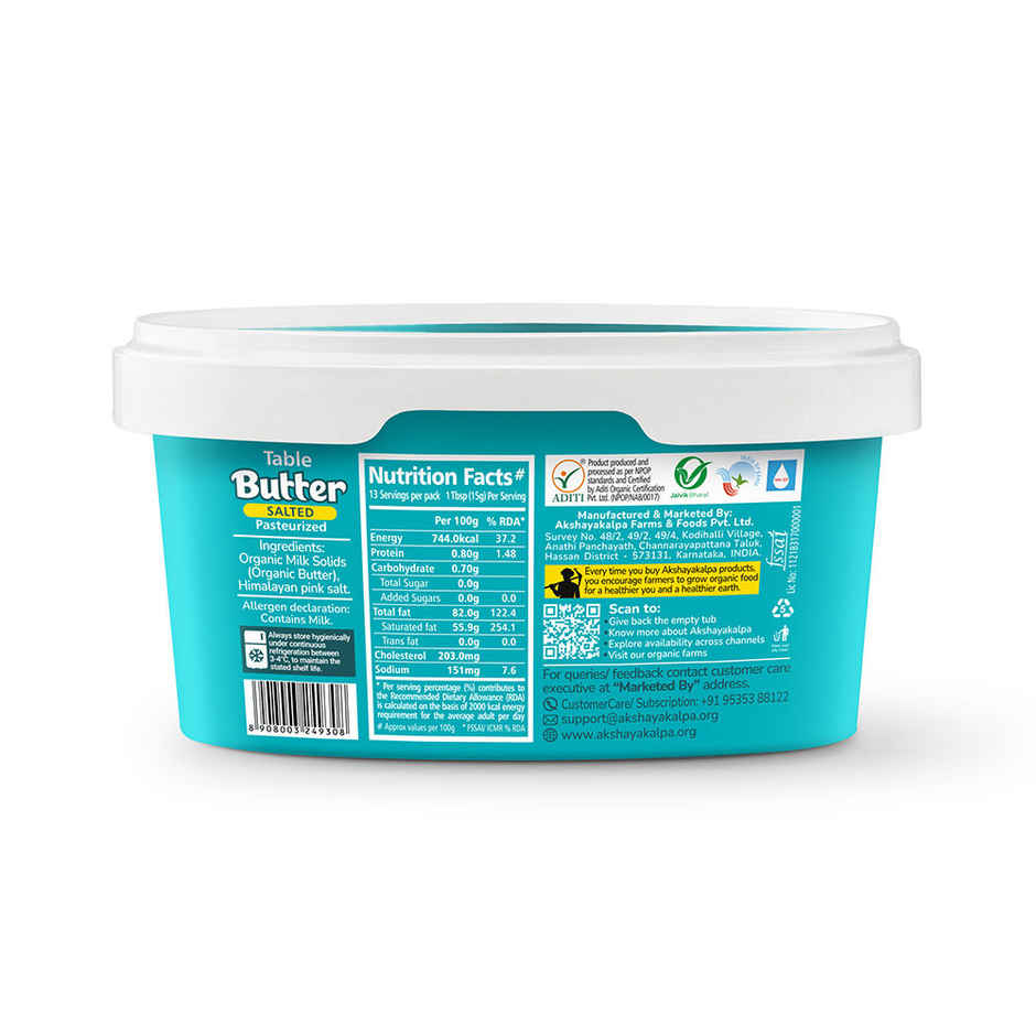 Akshayakalpa Organic Salted Table Butter