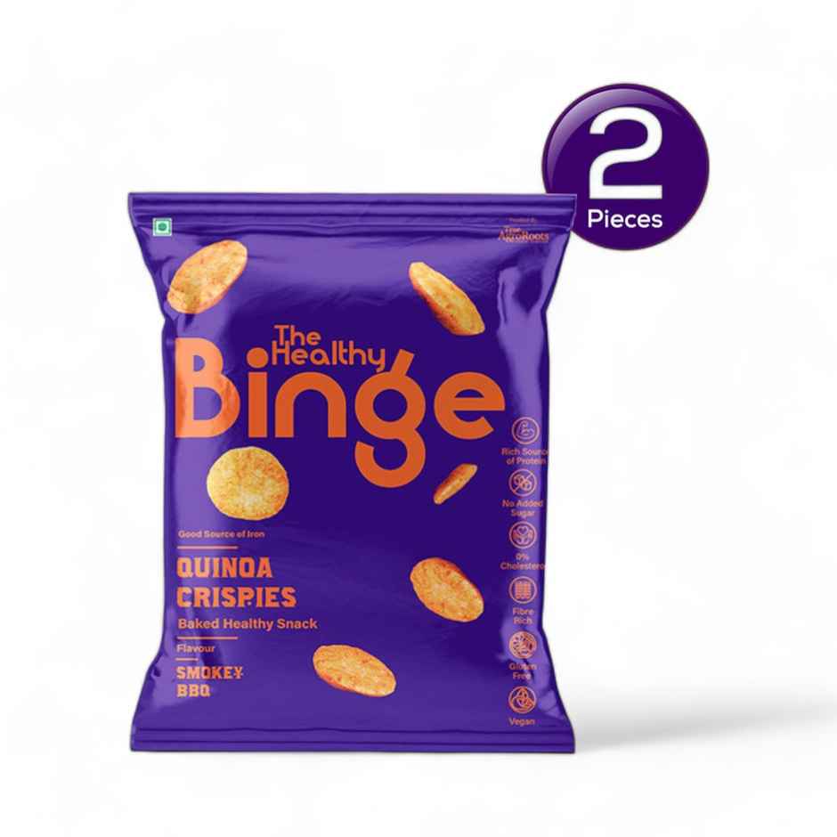 The Healthy Binge Quinoa Baked Chips Smokey Bbq -High Protein And Fibre Combo