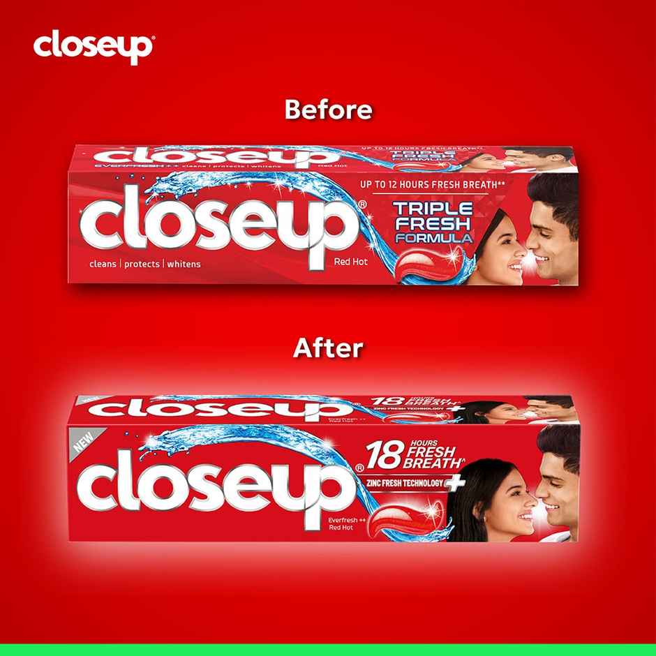 Closeup Toothpaste | Long lasting 18 Hours Of Fresh Breath & White Teeth