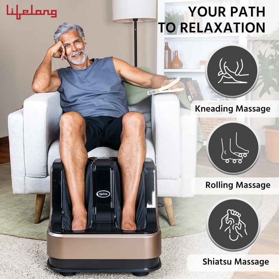 Lifelong Calf, Foot & Leg Massager-Heat + 4 Vibration Motors-Rolling, Kneading, And Shiatsu, 80W