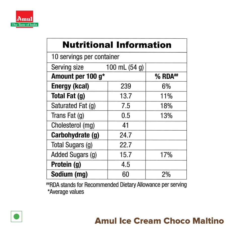 Amul Choco Maltino Ice Cream Tub