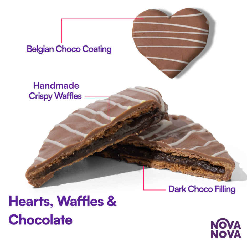 Nova Nova Heart Shaped Waffle Cookies & Chocolates | Assorted Sweet Hearts