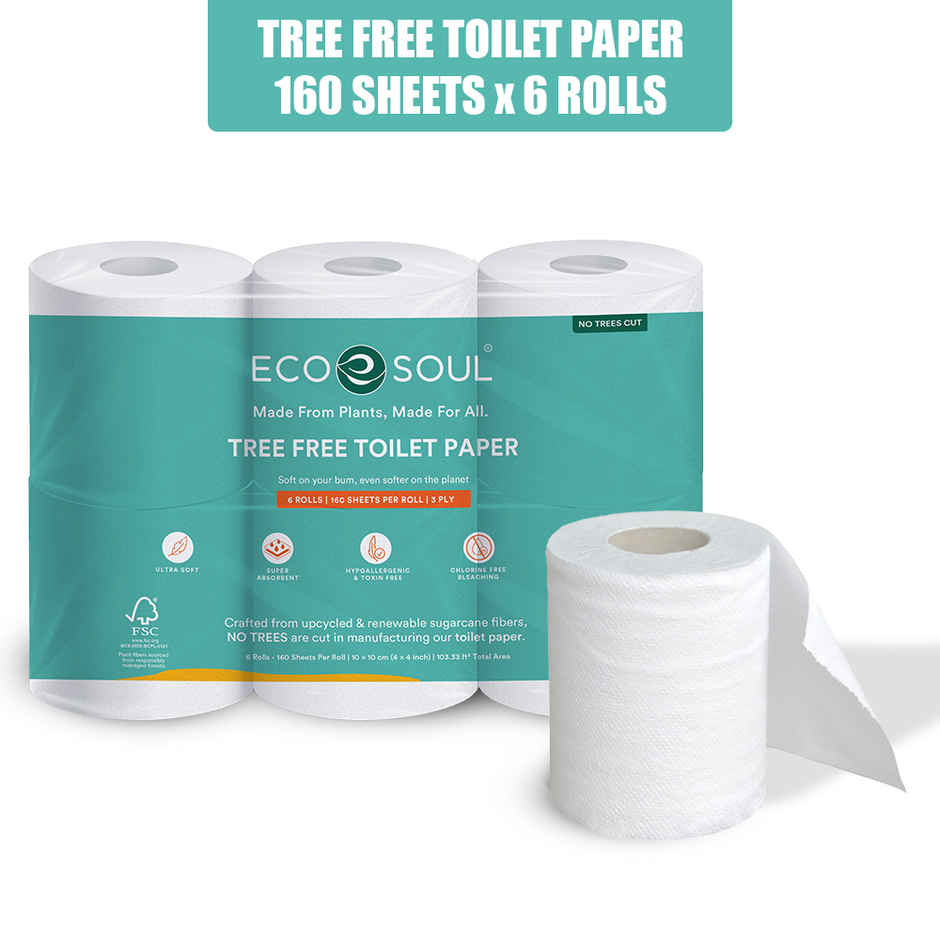 ECO SOUL 3Ply | 160 x 6 Rolls | Toilet Paper Combo