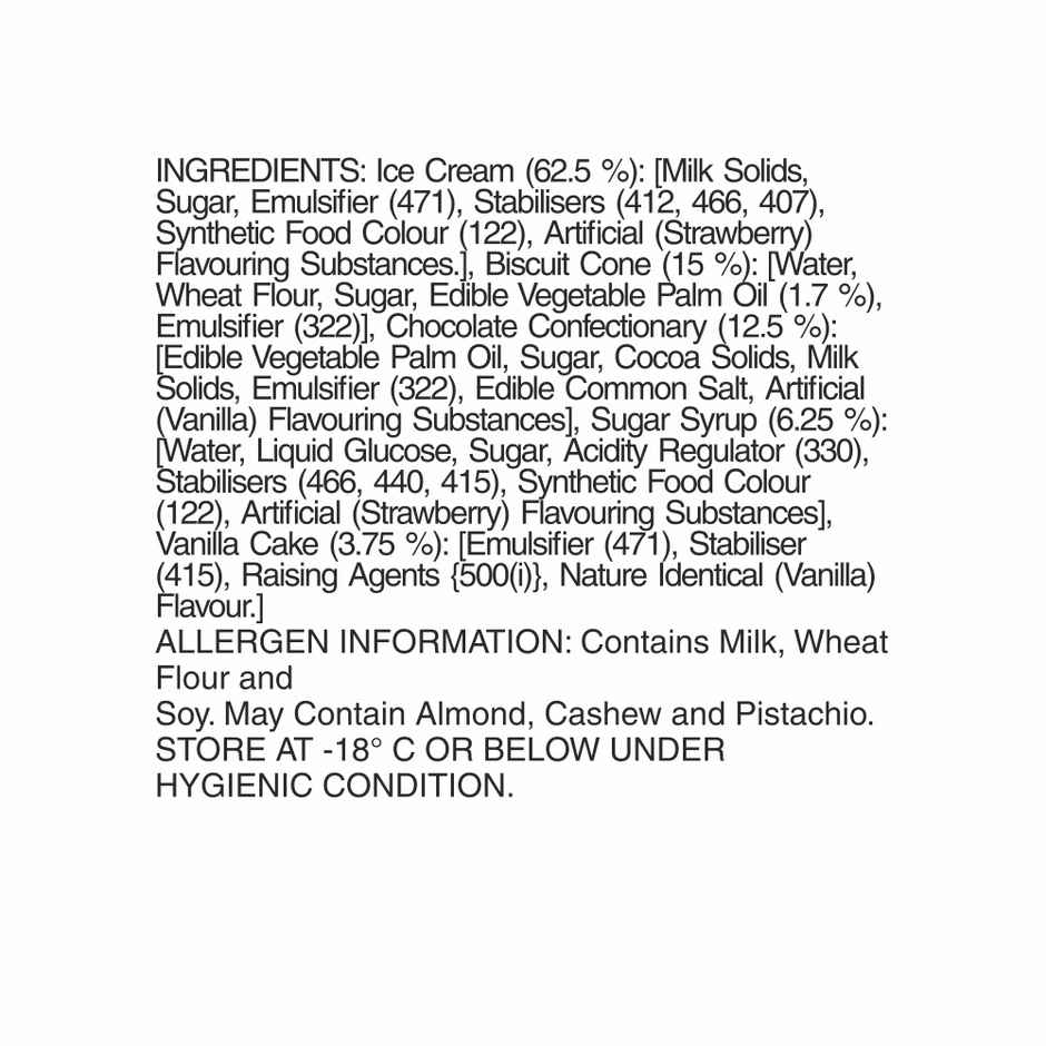 Vadilal Strawberry Swirl Cake Flingo Ice Cream Cone Combo 