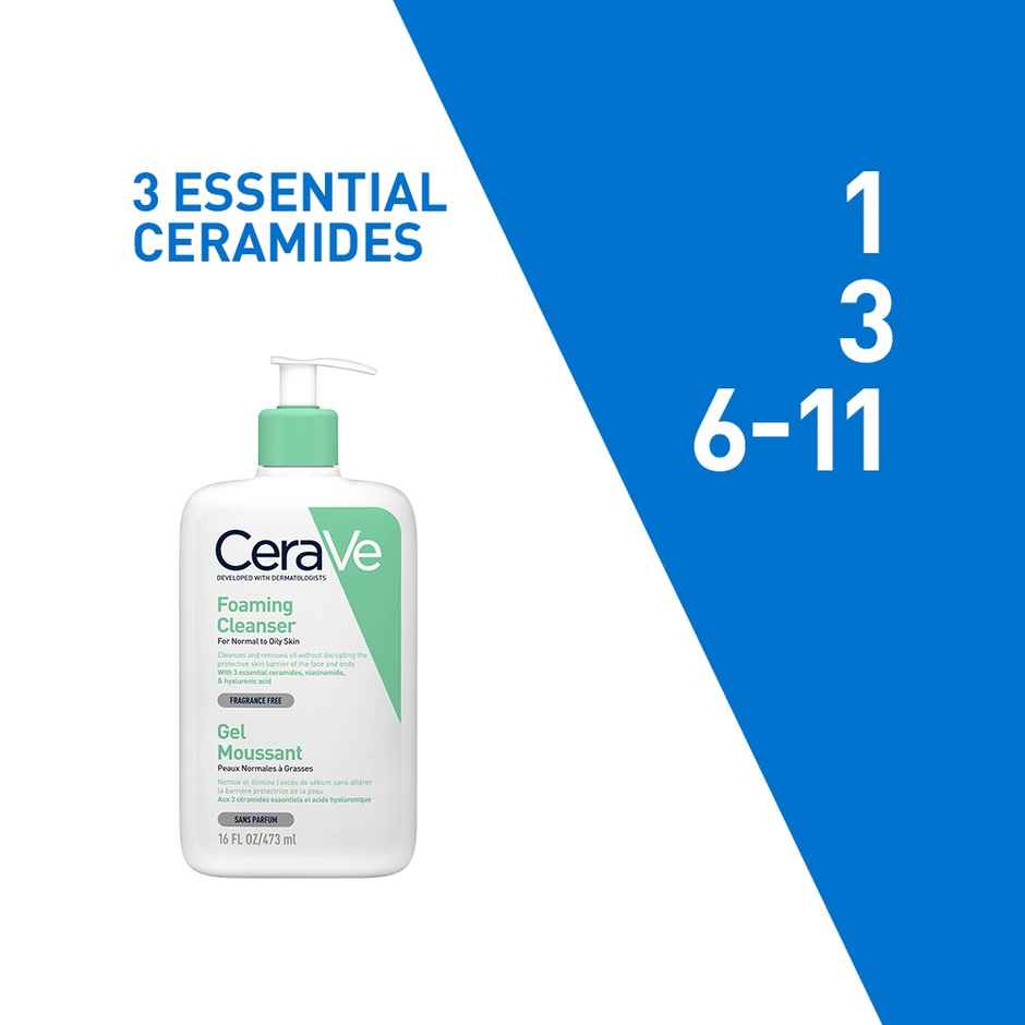 CeraVe Foaming Cleanser Face Wash For Oily Skin With Ceramides, Dermatologist Recommended