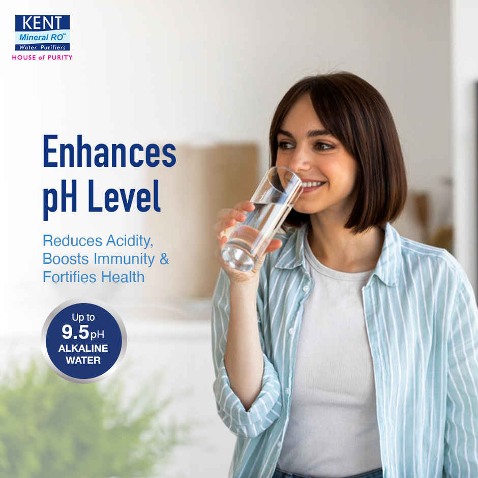 Kent 11054 Alkaline Water Filter Pitcher 3.5 L (Not Suitable For Borewell Or Tanker Water)