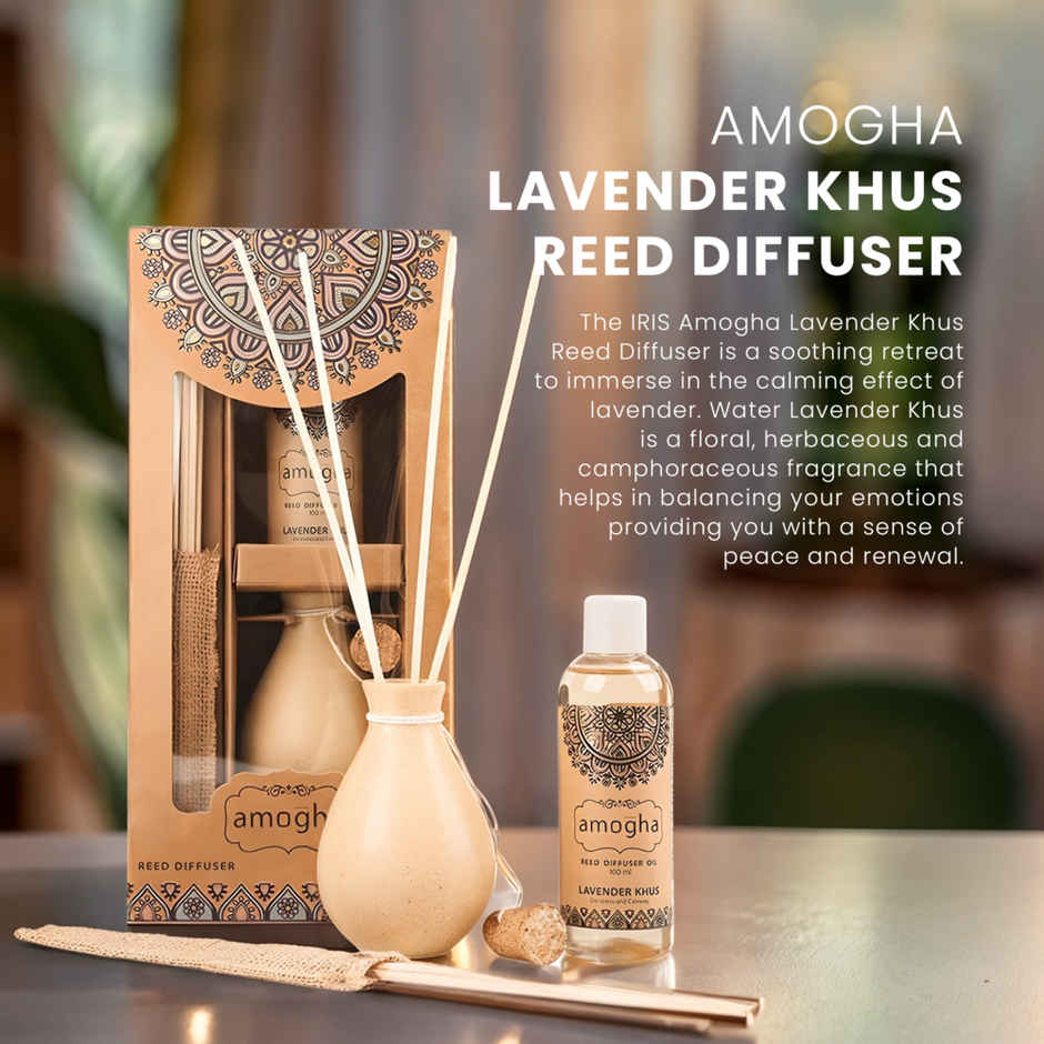 IRIS Amogha Lavender Khus Reed Diffuser Gift Set