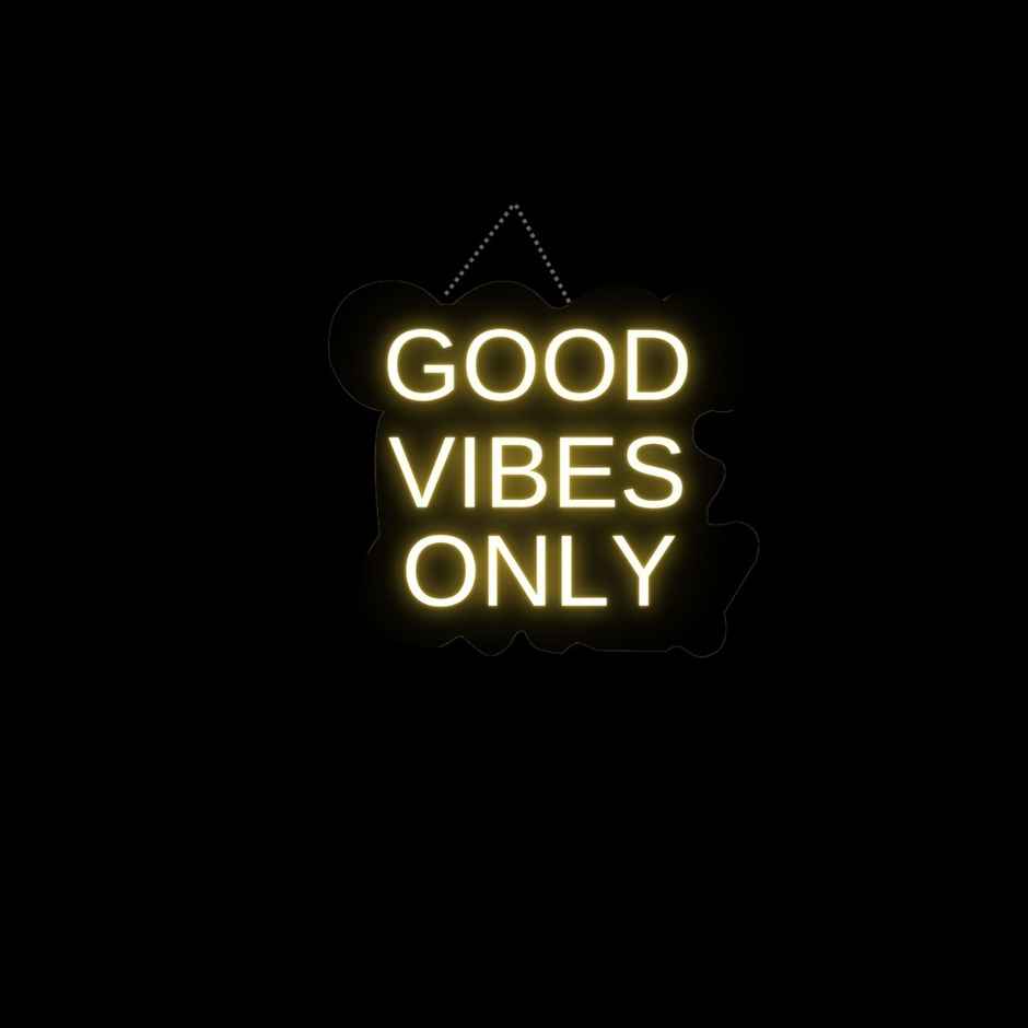 Desidiya Good Vibes Only Neon Sign - LED Decorative Wall Light,Motivational Aesthetic LED