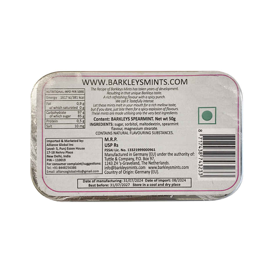 Barkleys Spearmint Intense Mint Candies