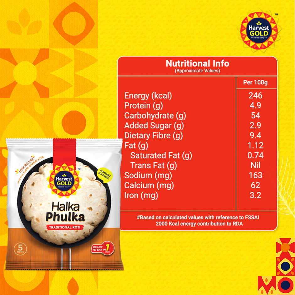 Harvest Gold Halka Phulka Ready to Cook Rotis