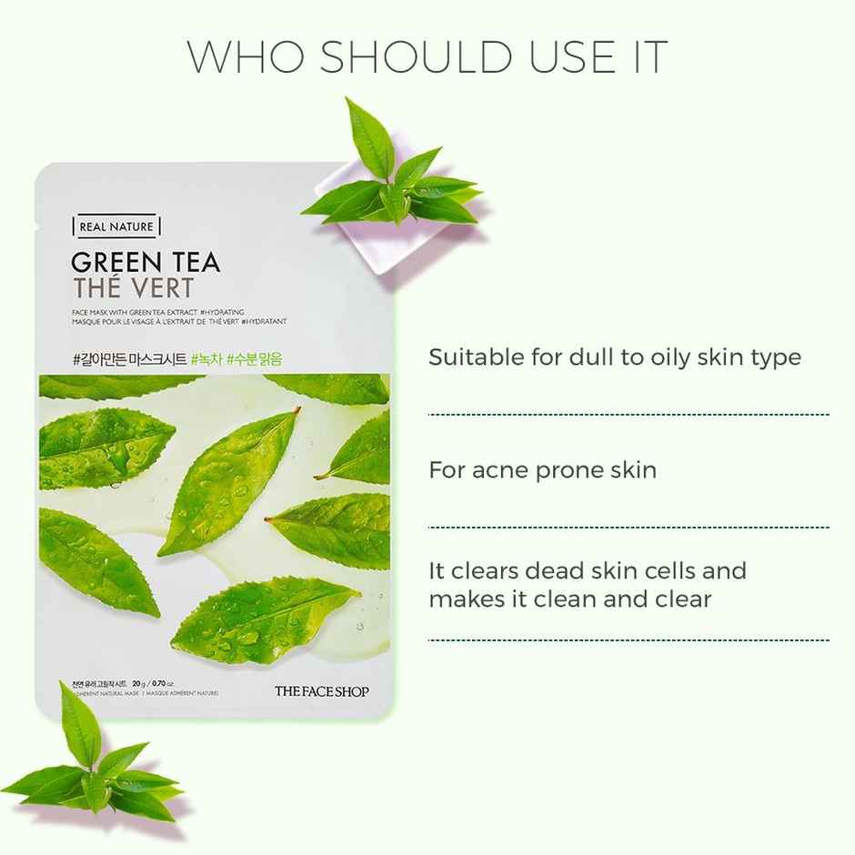 The Face Shop Real Nature Green Tea Face Mask | Sheet Mask