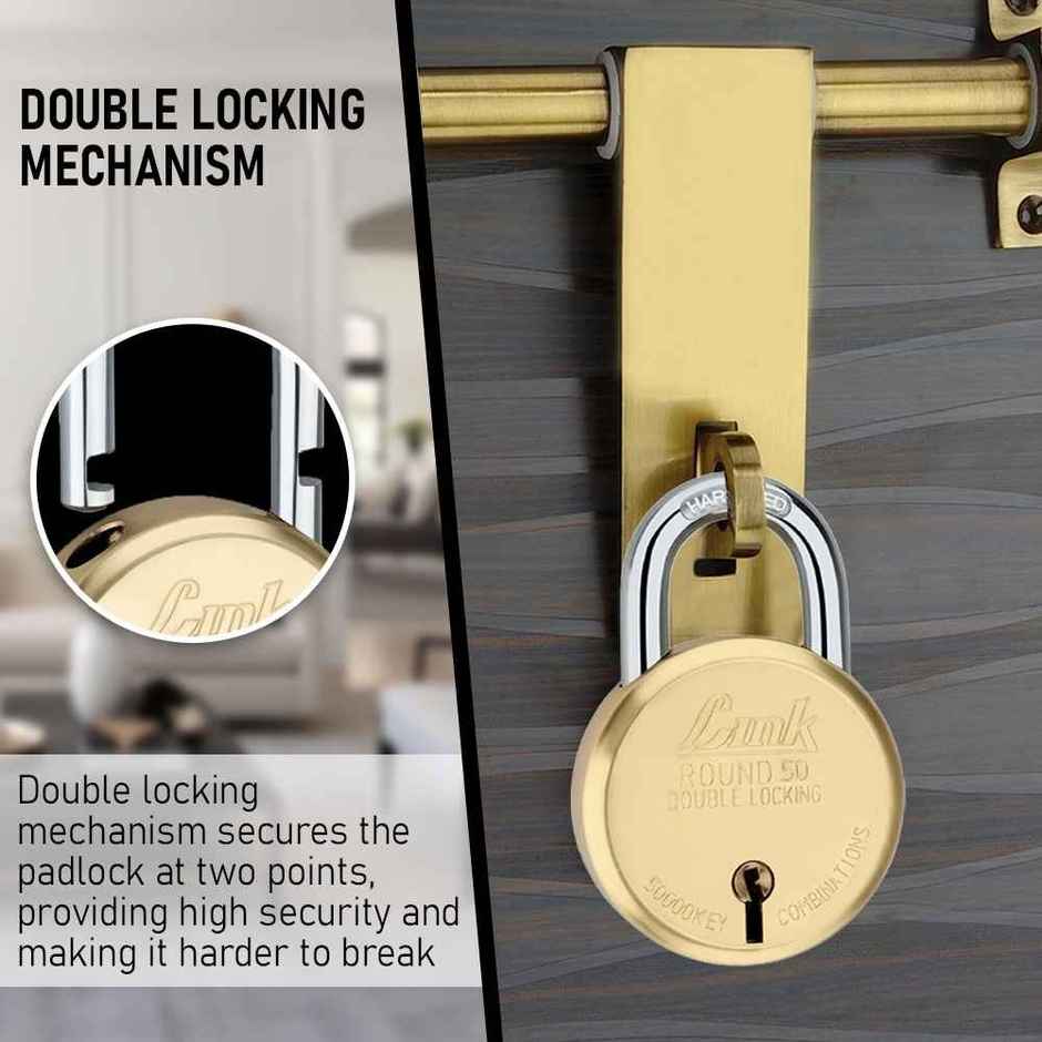 Link stainless steel New Round Brass 50 mm with | 3 Silver Keys
