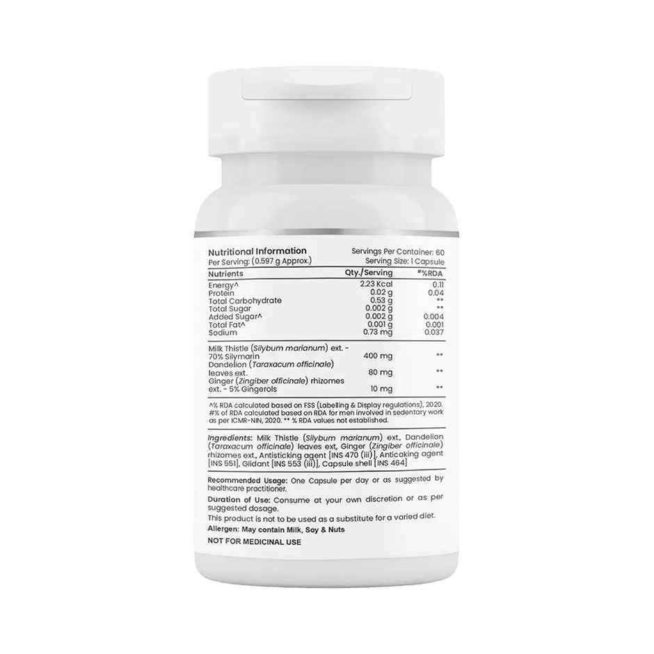 Tata 1mg Milk Thistle VEG Capsule Pack Of 60 Capsules