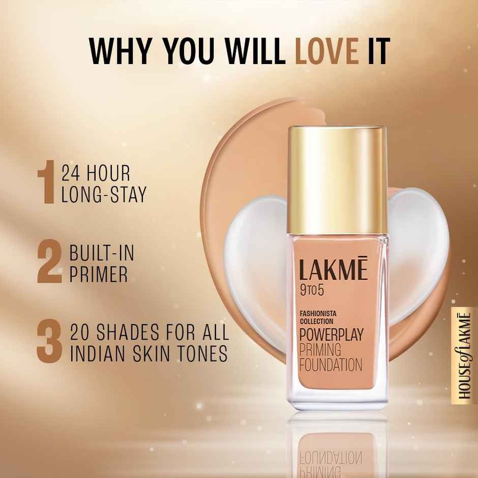 Lakme 9To5 Powerplay Priming Foundation Built In Primer Spf 20 - Cool Rose