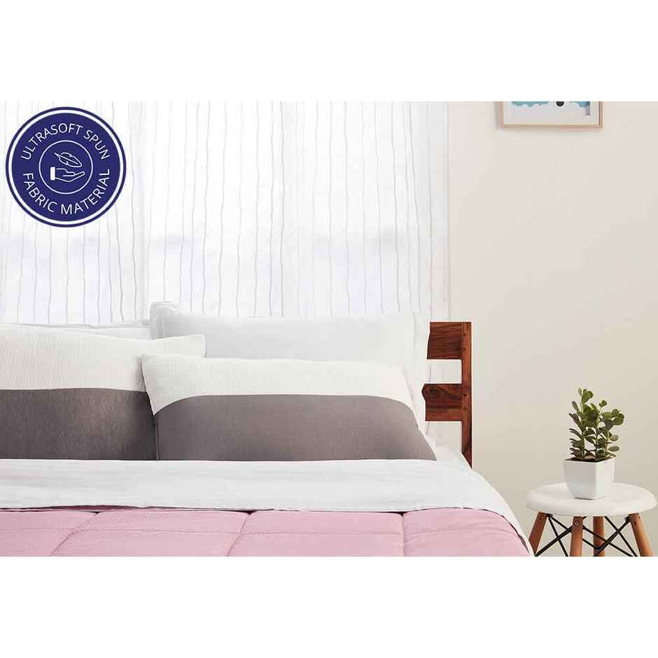 Wakefit Sleeping Pillow | Set of 2 | Height Adjustable | Standard Size 27X16 inch 300 Grms | White & Grey