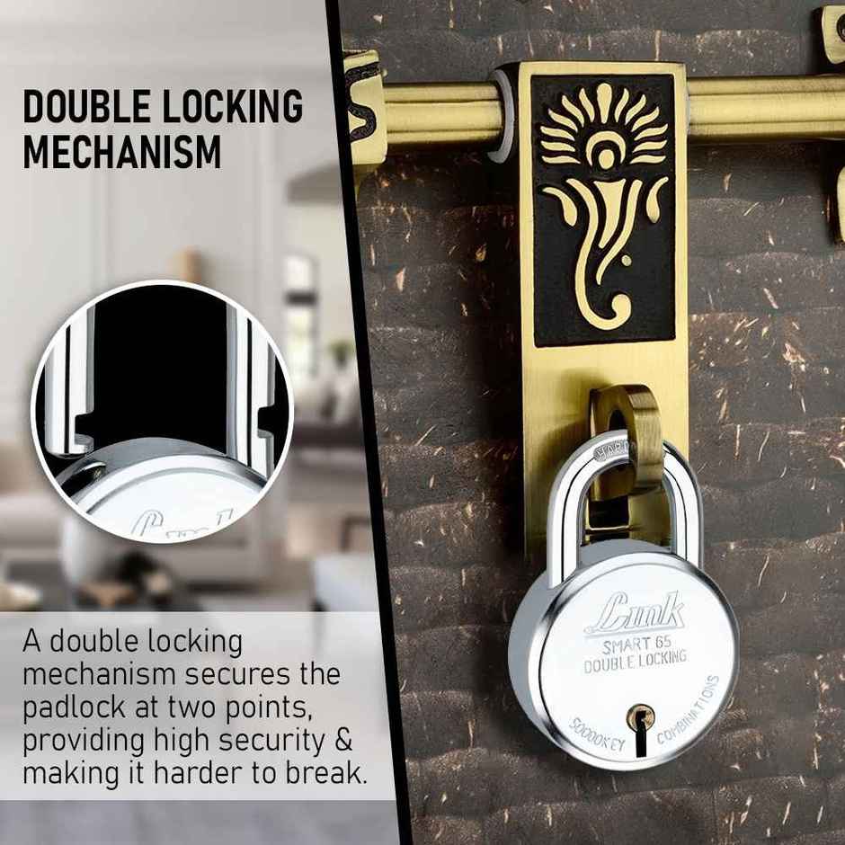 Link Stainless steel Smart 65 mm Padlock With | 4 Keys