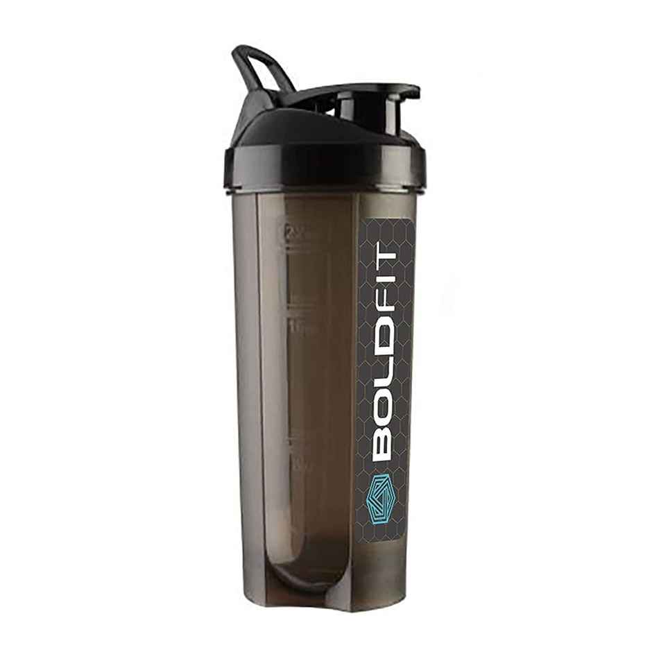 Boldfit Gym Typhoon Shaker Bottle | 700 ml | 100% Leakproof | Black
