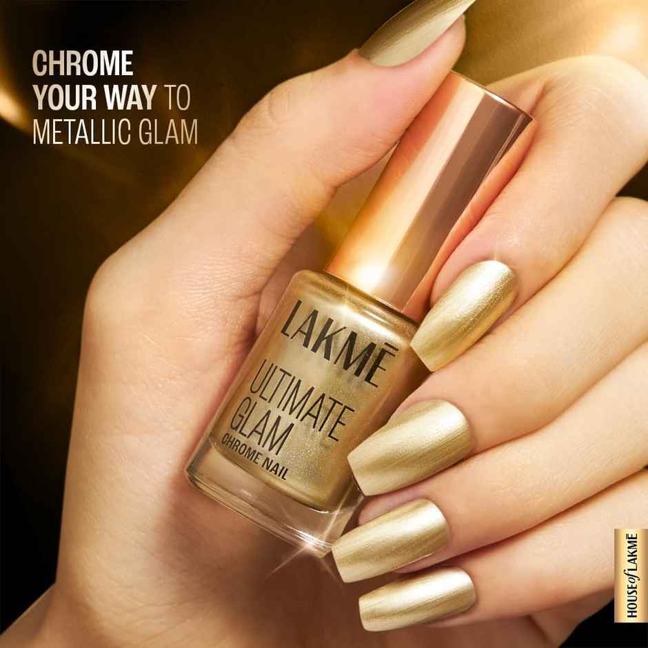Lakme Ultimate Glam Chrome Nail - Gold