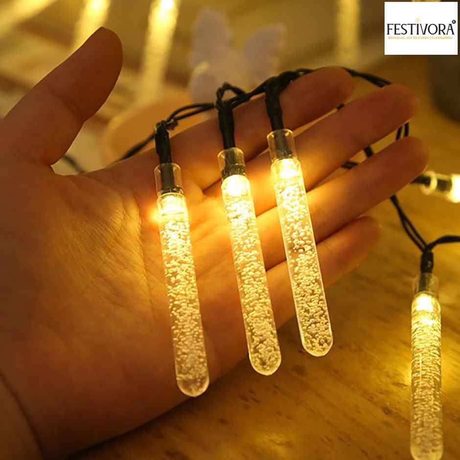 Festivora Small Stick Warm White LED String lights | 14 LEDs | Festival & Room Decoration