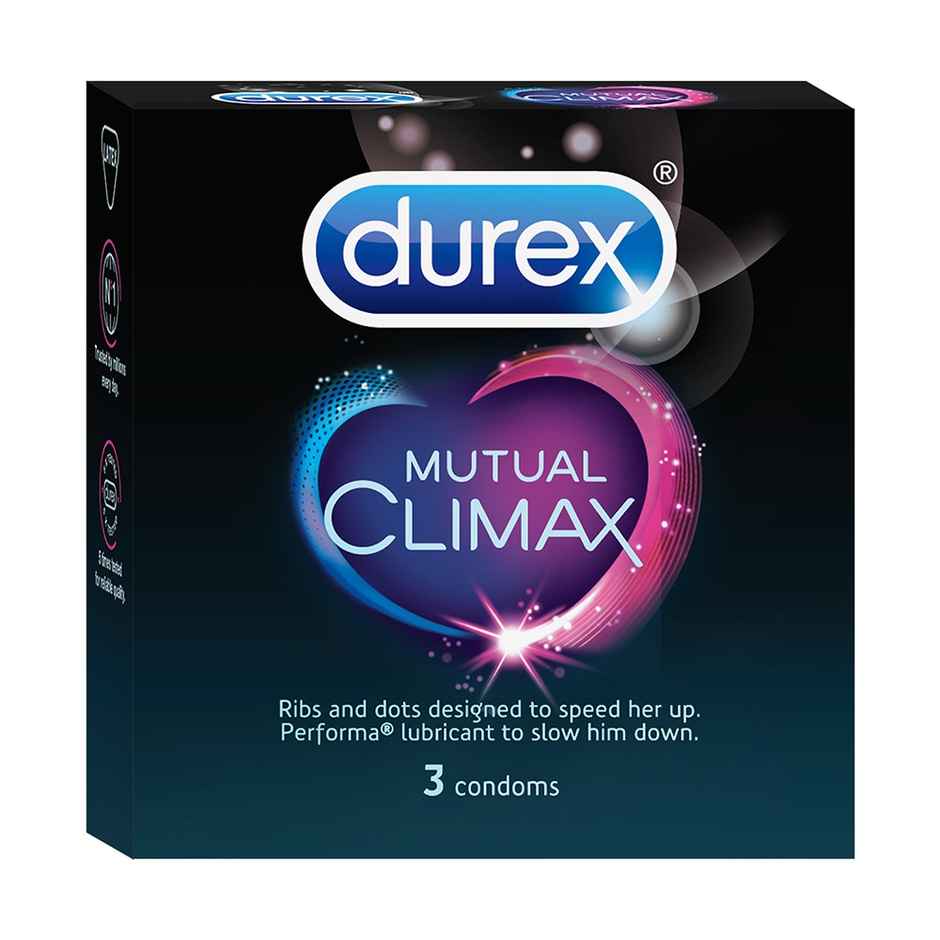 Durex Intense Condoms for her - Three Count Dotted and Ribbed condom with Desirex gel(3pc), Durex Air Ultra Thin Condoms(3pc) & Durex Condoms Mutual Climax(3pc) Combo