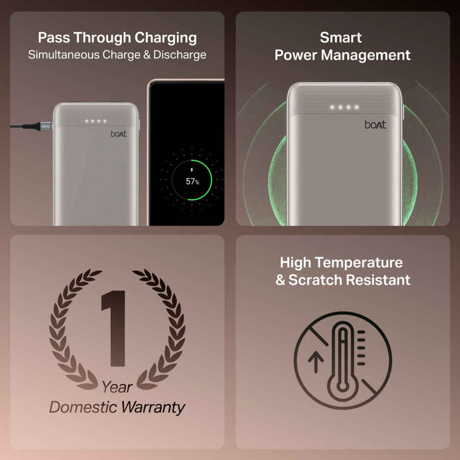 boAt EnergyShroom PB300 Activ Powerbank | Pearl Pink