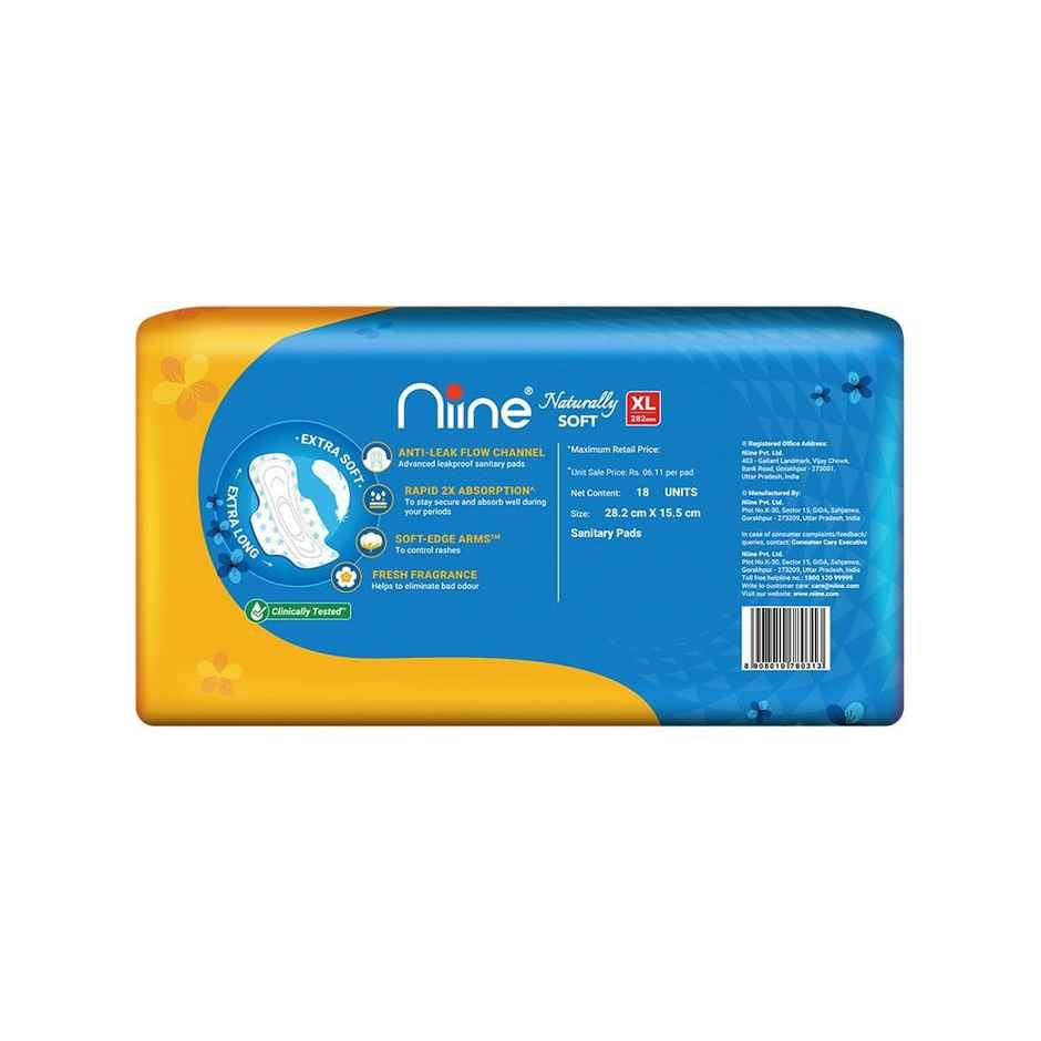 Niine Naturally Soft Sanitary Pads | 282 mm | XL | 10 pcs