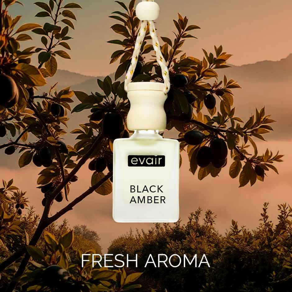 Evair Black Amber Hanging Car Air Freshener - 10 ml