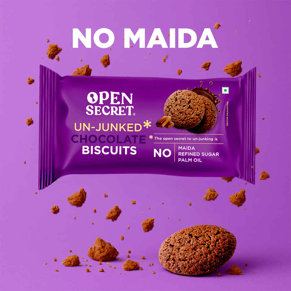 Open Secret Zero Maida Chocolate Biscuits | Healthy Snacks With No Refined Sugar & No Palm Oil