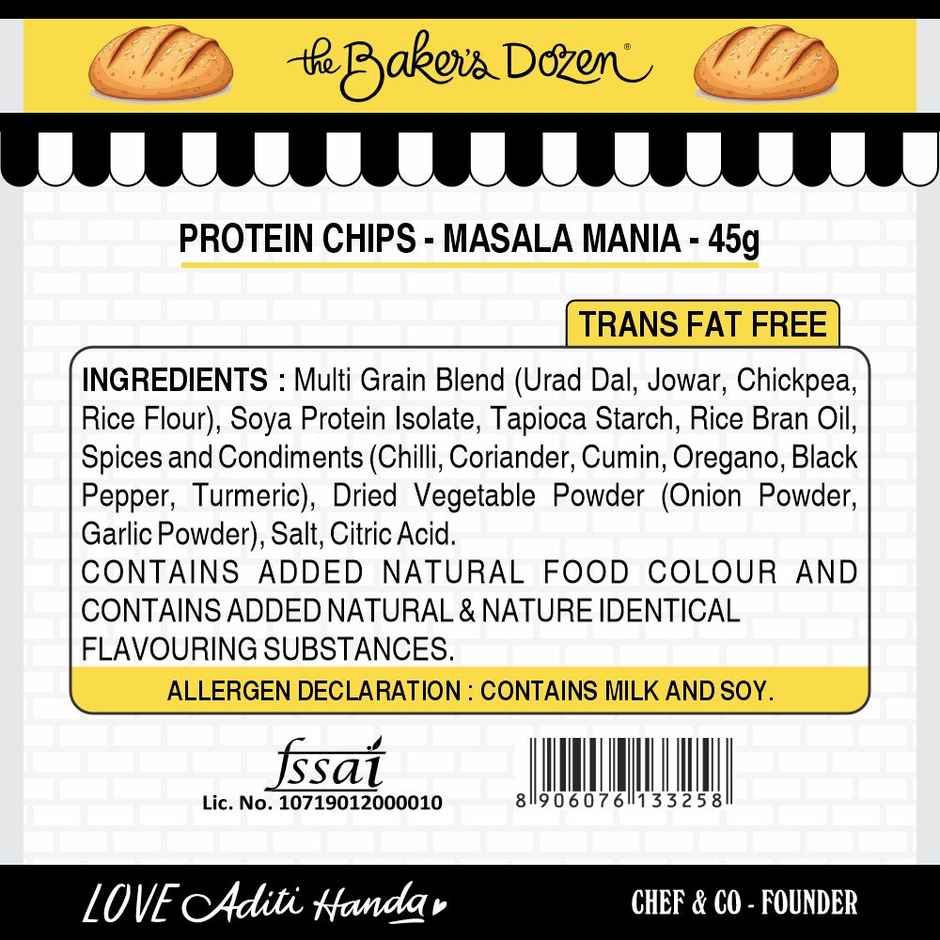 The Baker's Dozen Protein Chips - Masala Mania