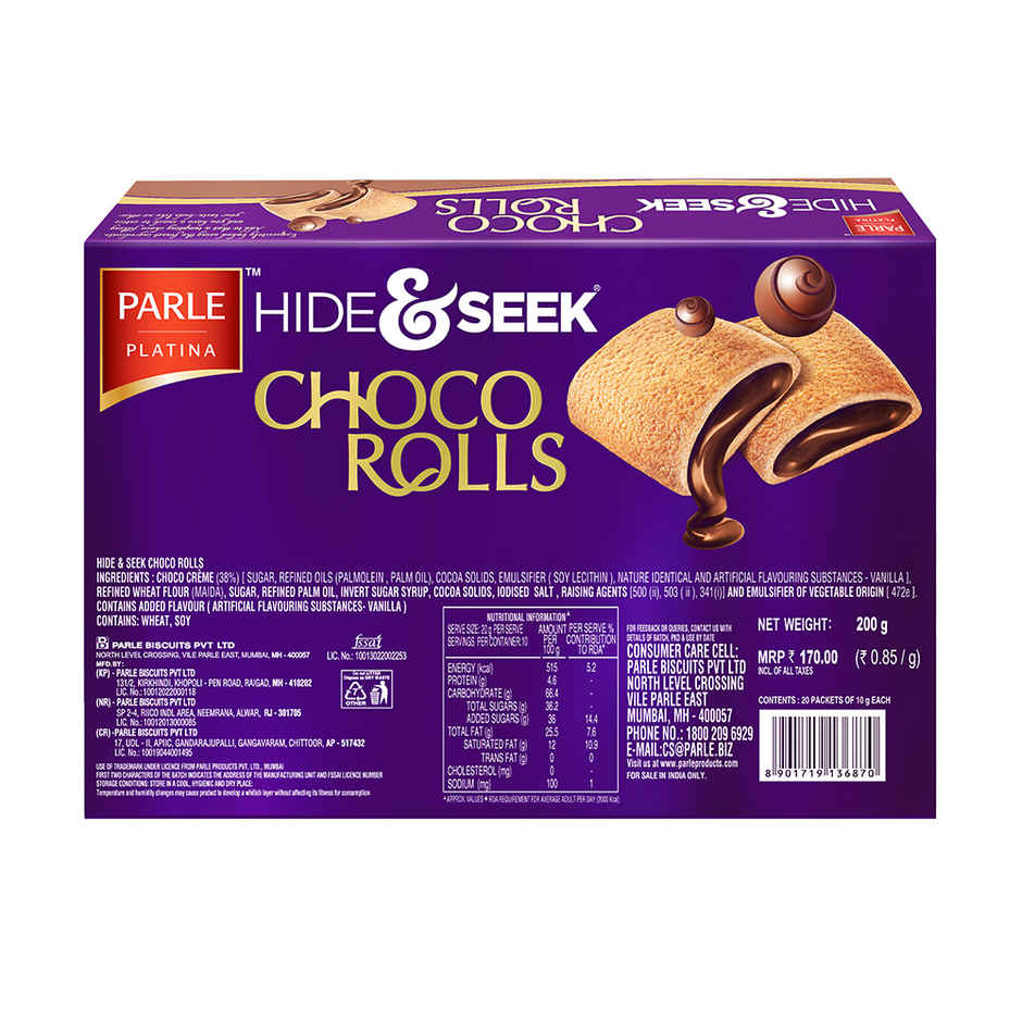 Parle Hide & Seek Choco Roll Choco Rolls