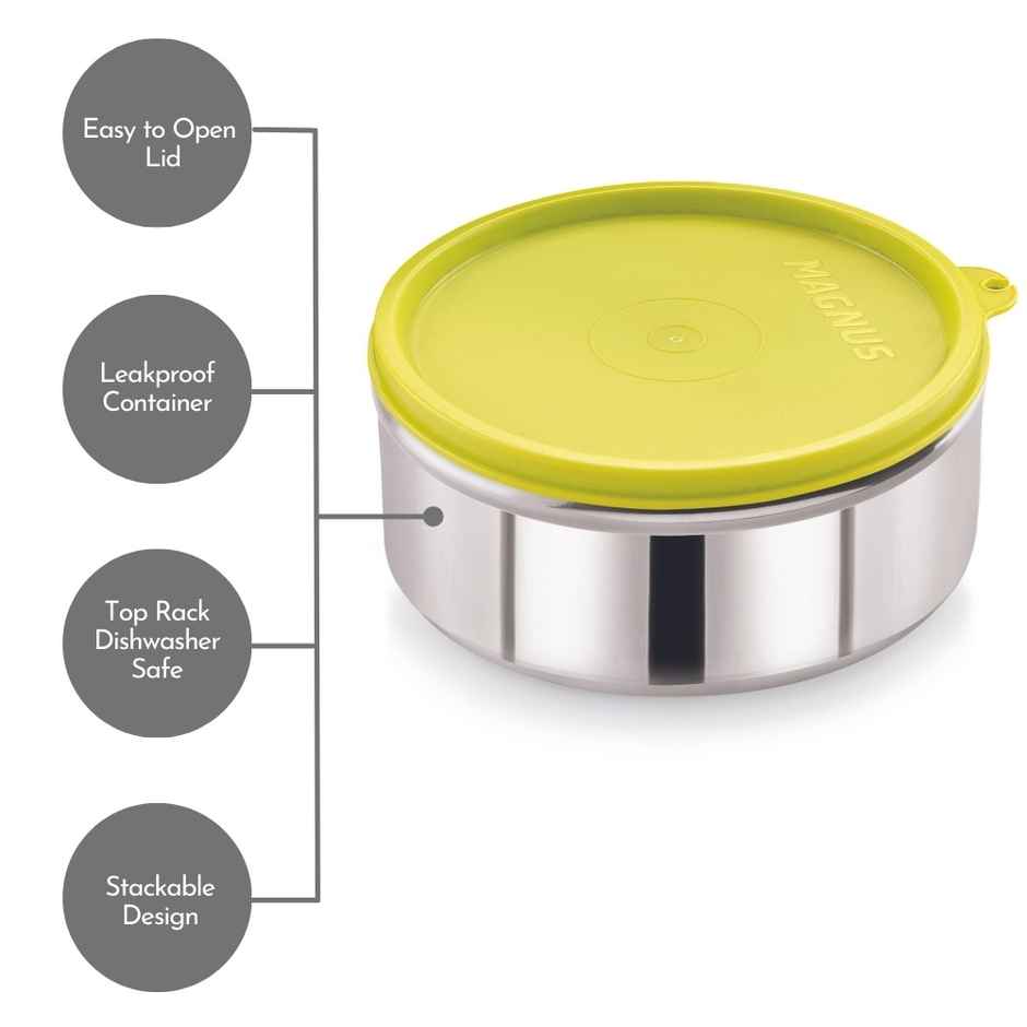 Magnus Stainless Steel Easy Lock Container - 400Ml | Leak-Proof Airtight & Bpa Free