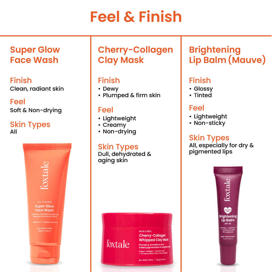 Foxtale Glow At First Sight Gift Set With Pouch And Charm | Bright, Glowing Skin