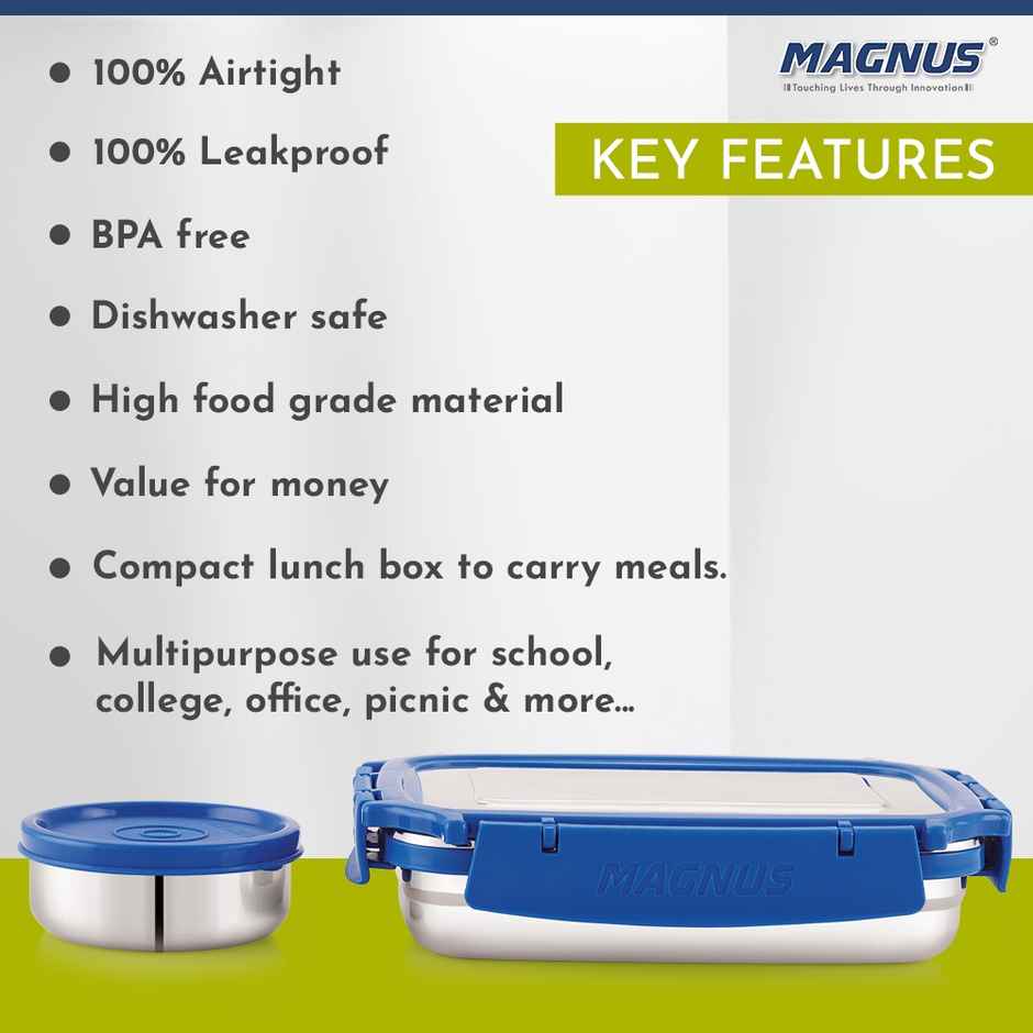 Magnus Bolt Deluxe Storage Container 550 ml +100 ml | Airtight Lid & Detachable Lock