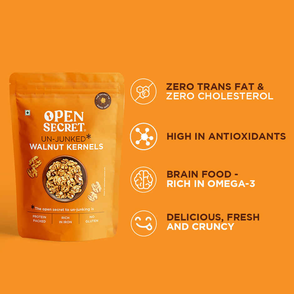 Open Secret Premium Walnut Kernel (Akhrot) -High Protein, Fasting Vrat Special, Healthy Snacking
