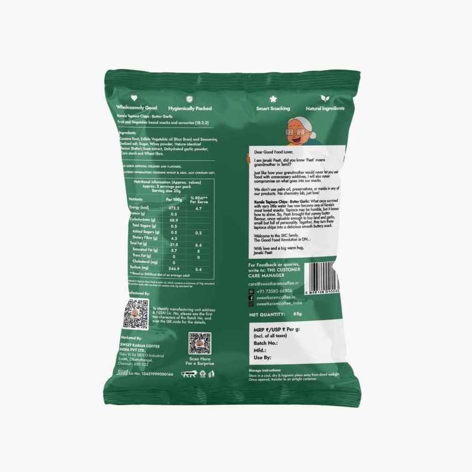 Sweet Karam Coffee Kerala Tapioca Chips | Butter Garlic | Homestyle Wafers