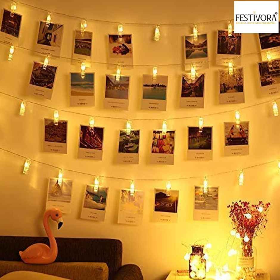 Festivora Photo Clip LED String Lights - for Photo Display | Birthday, Festival, Bedroom Decoration