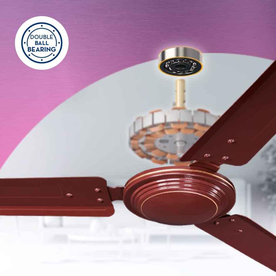 Crompton Surebreeze Hillbriz Ceiling Fan, 1200mm, 3 Blades, BEE Star Rated, Energy Efficient Fan - Brown