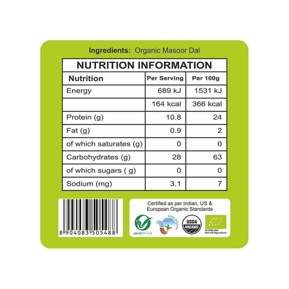 24 Mantra Organic Masoor Dal - Split