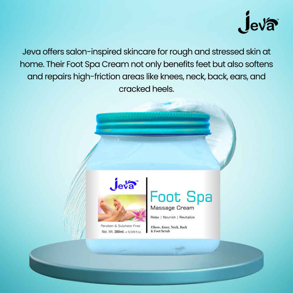 Jeva Foot Spa Cream | Deep Moisturizing & Softening Gel for Elbows, Knees & Feet