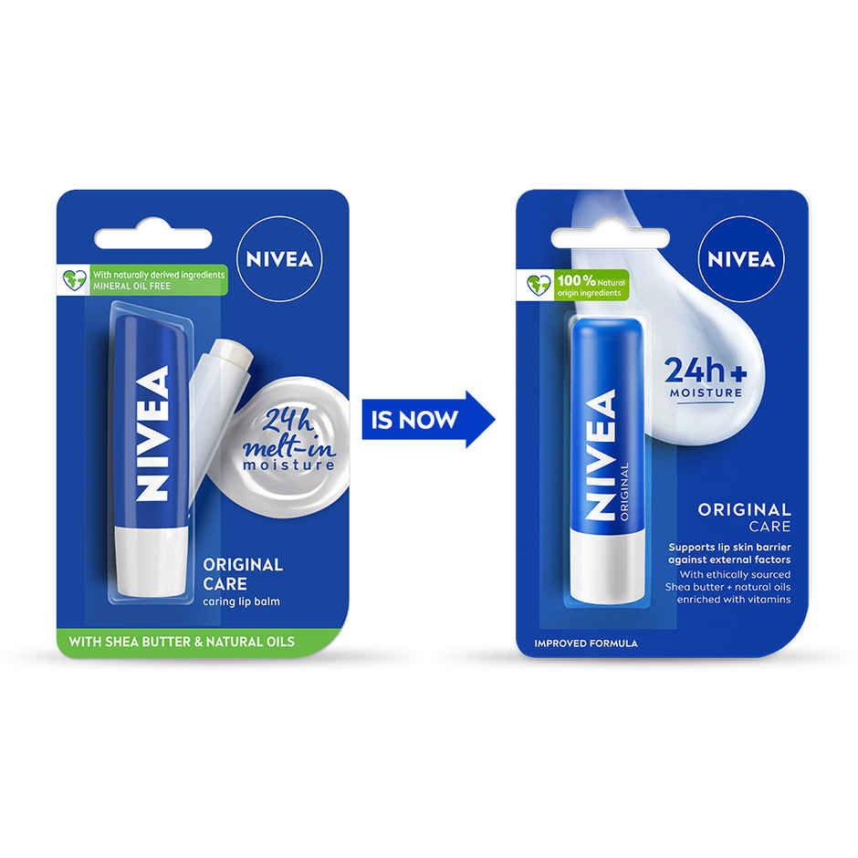 Nivea Lip Balm Original Care for 24h Moisture with Shea Butter & Natural Oils