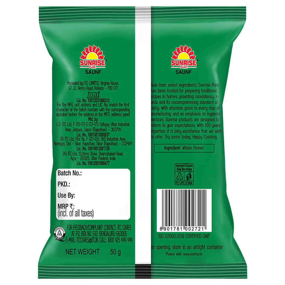 Sunrise Pure Saunf/Fennel Seeds | Whole