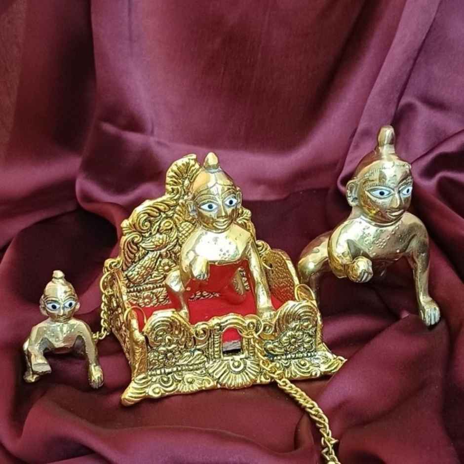 Gullak Laddoo Gopal Brass Idol | Size - 4 inch