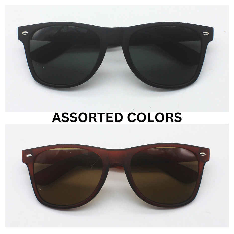 Se7en Unisex Geometric Plastic Sunglasses | Blue - L