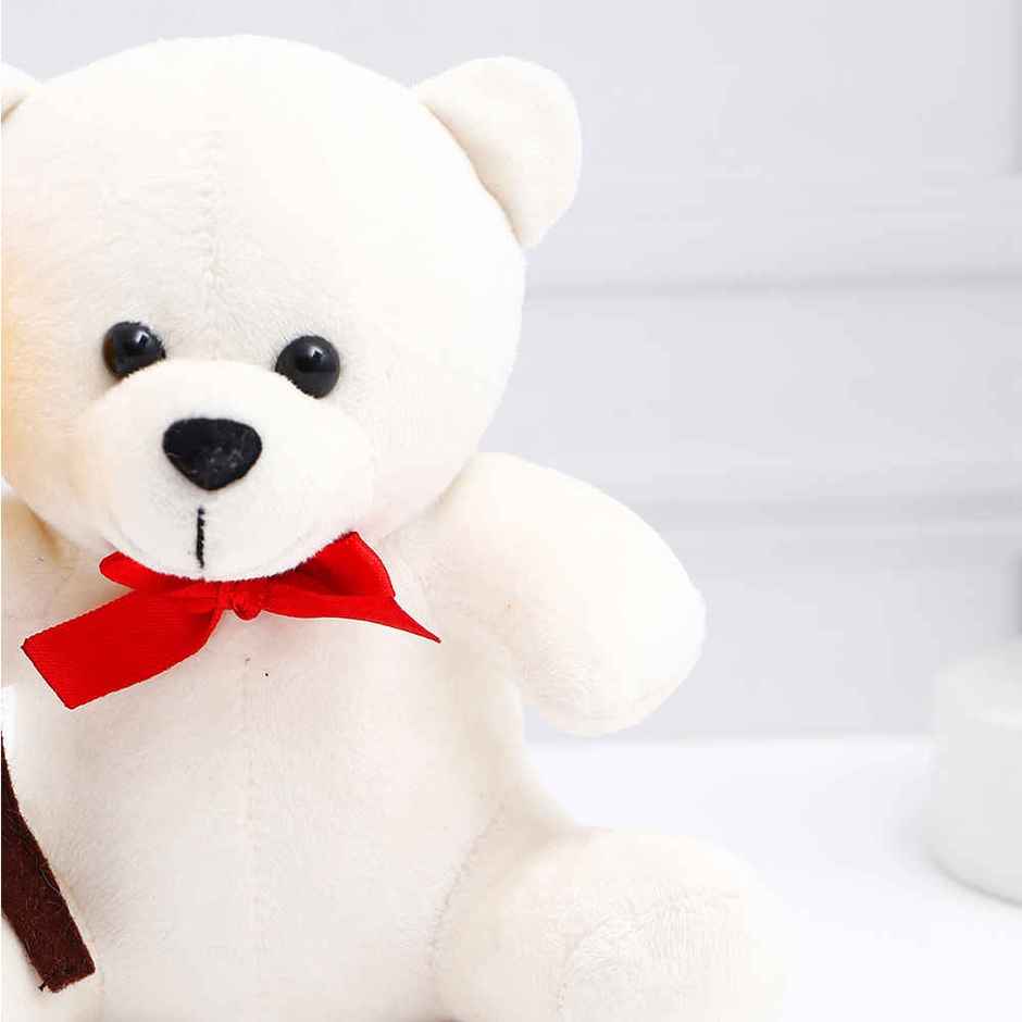 Archies Cute Little White Teddy Bear with I LOVE YOU Star - 20 cm