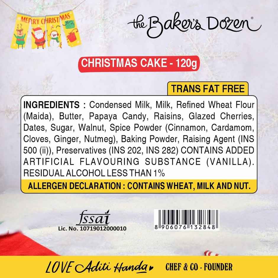 The Baker's Dozen Christmas Cake | Eggless/Veg