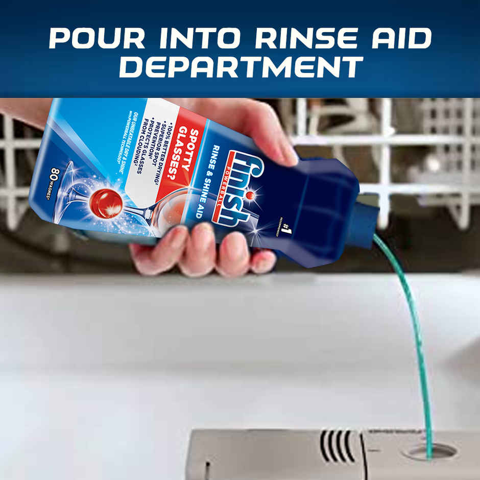 Finish Quantum Dishwasher Tablets (50pc) & Finish Dishwasher Rinse Aid Liquid (400ml) Combo
