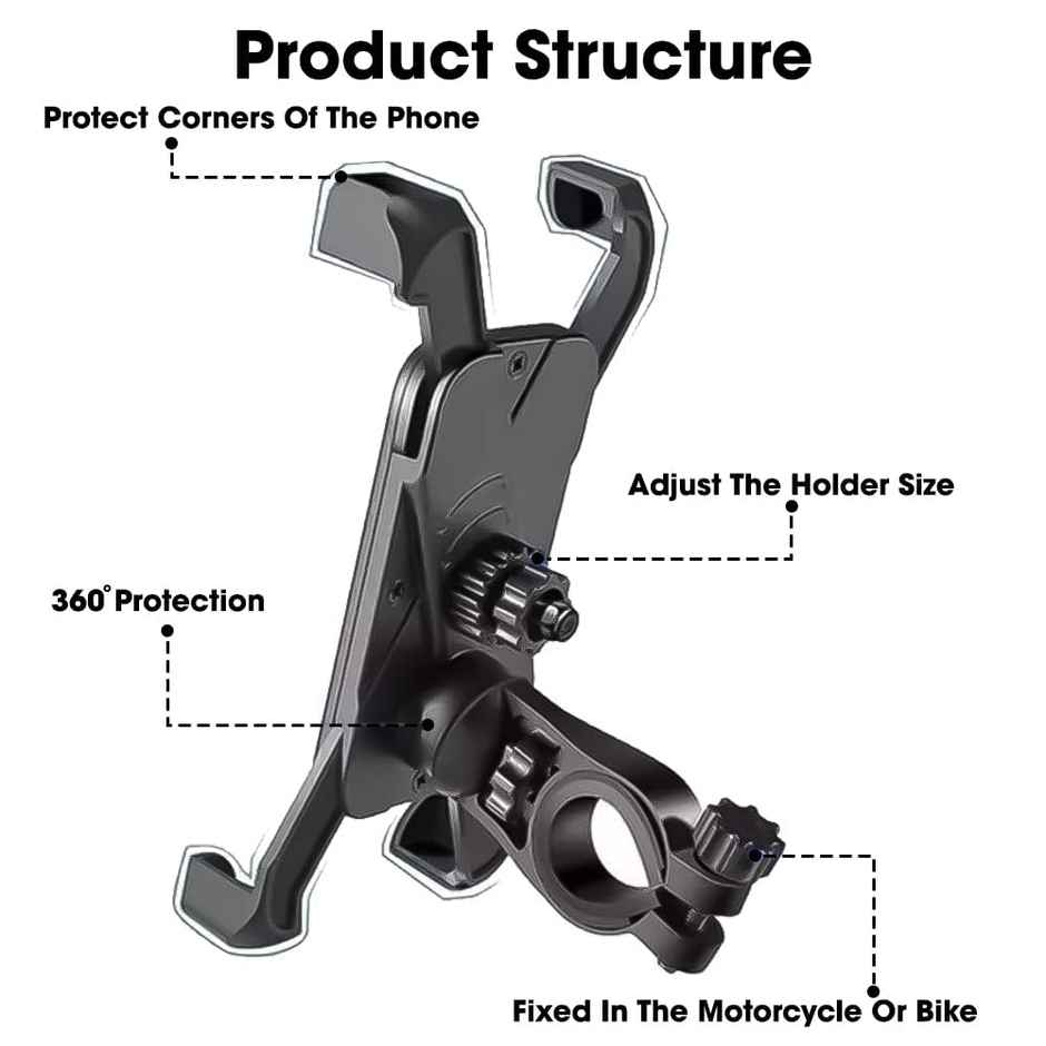 Sounce Waterproof New Bike Phone Mount Anti Shake And Stable 360 DegreeRotation Bike