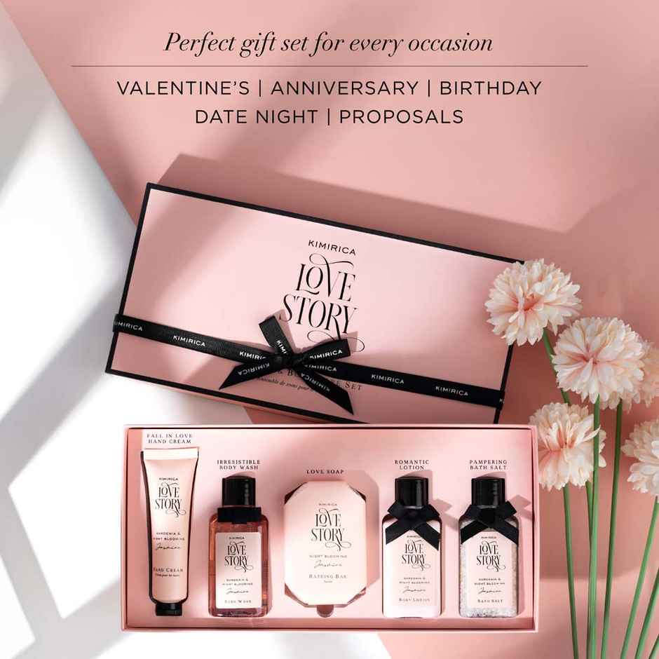 Kimirica Love Story Experience Set | Luxury Bath & Body Selfcare Gift Set for Women