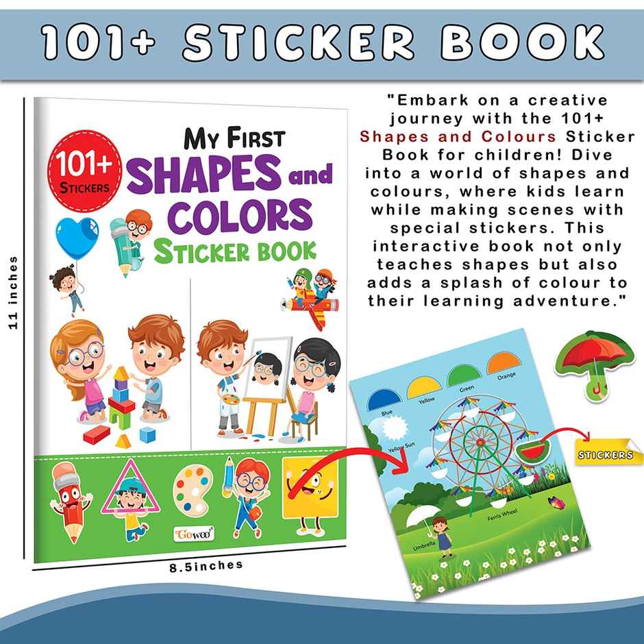 My First Shapes and Colours Sticker Book- Adventures in Shapes and Colors for Kids | Ages 3-12