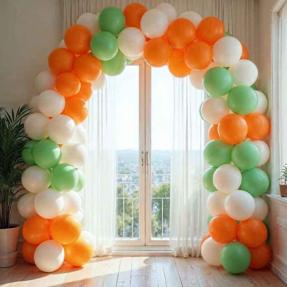 Tricolour Balloon Decoration Set | Independence Day Party Decor | Pack of 25 | Propcon
